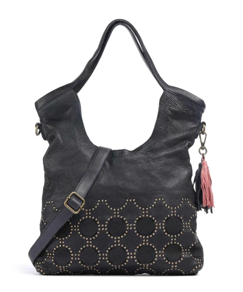 Schubertgasse 5 Shopper genarbtes Leder navy