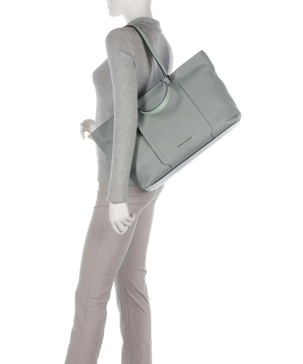 Circle Shopper 15″ fein genarbtes Rindsleder mintgrün