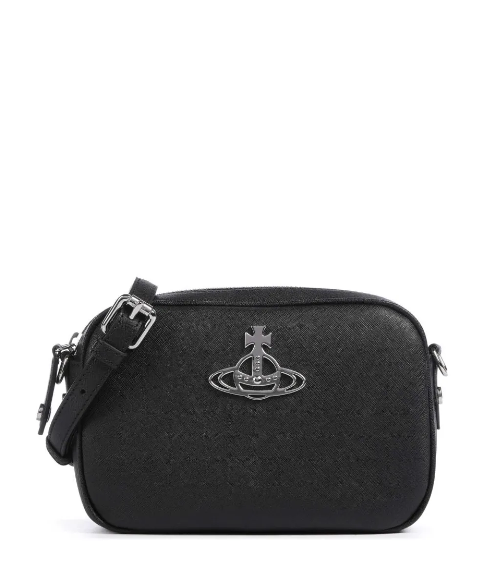 Anna Saffiano Umhängetasche Lederimitat schwarz