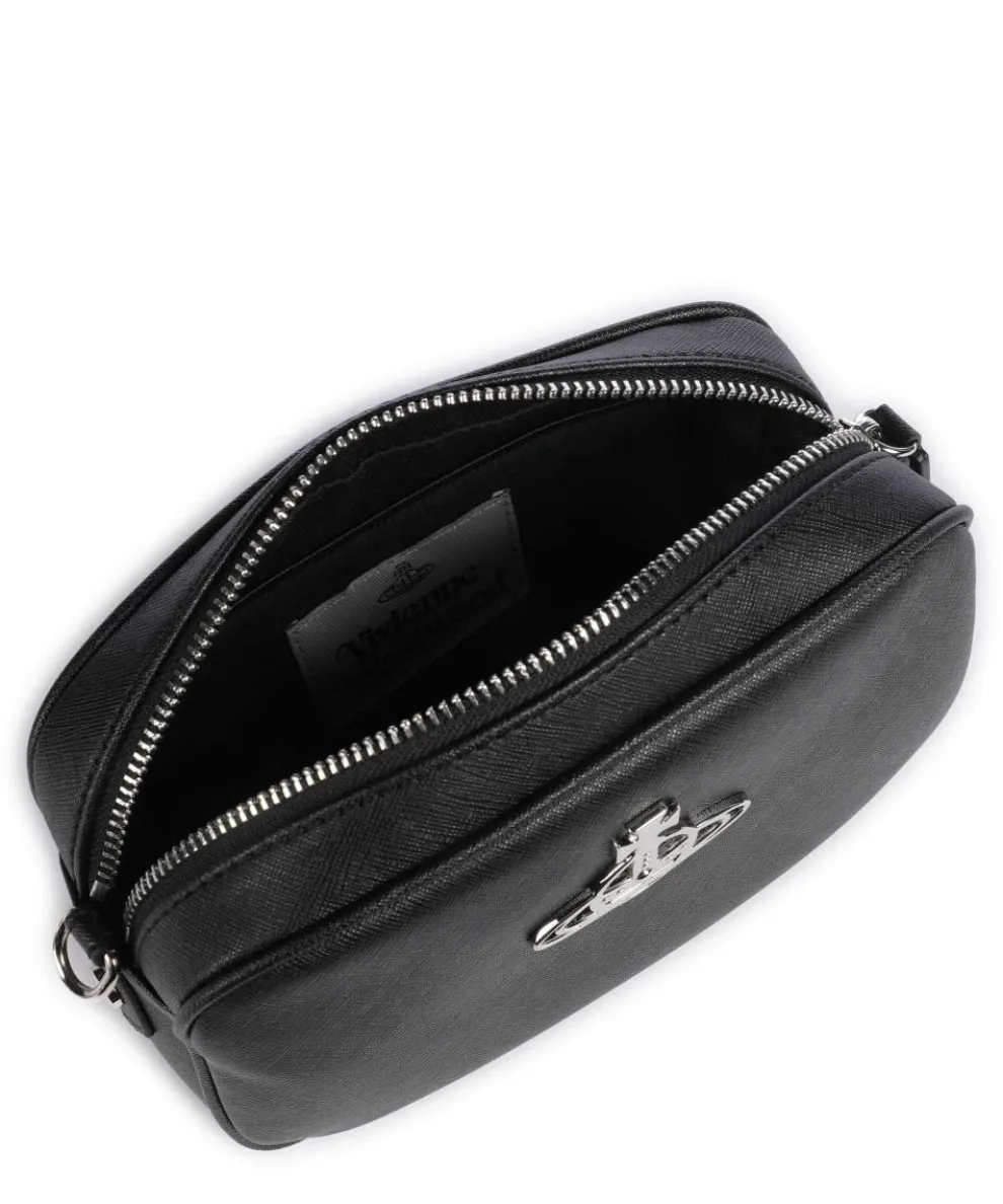 Anna Saffiano Umhängetasche Lederimitat schwarz