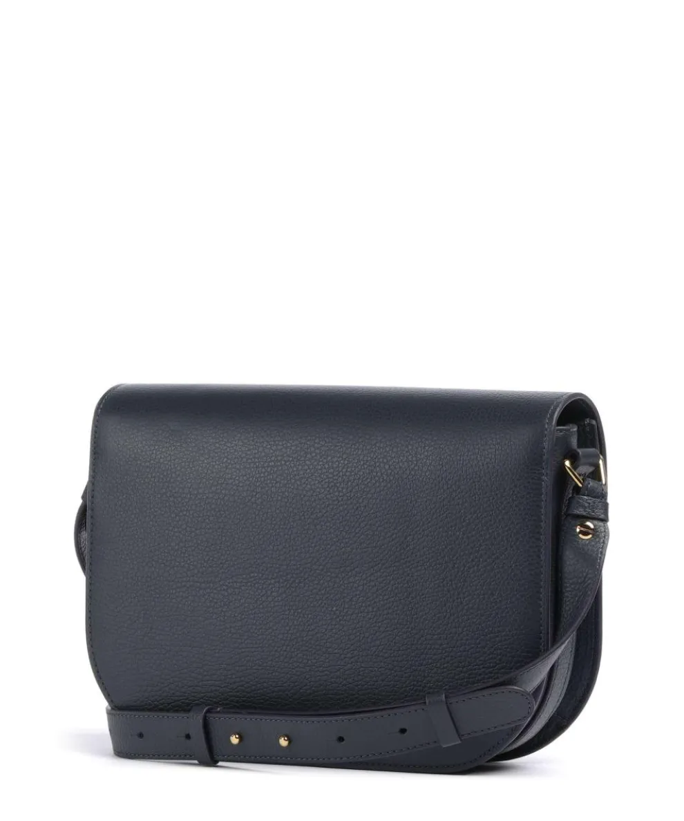 Dew Schultertasche genarbtes Leder navy