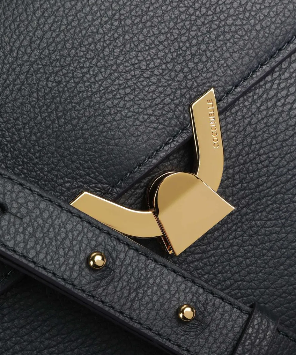 Dew Schultertasche genarbtes Leder navy