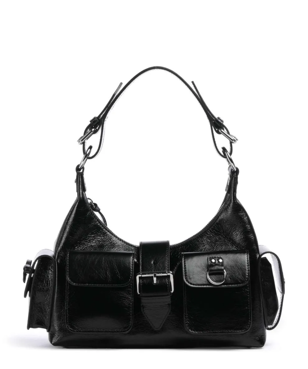 Amelia Schultertasche fein genarbtes Rindsleder schwarz