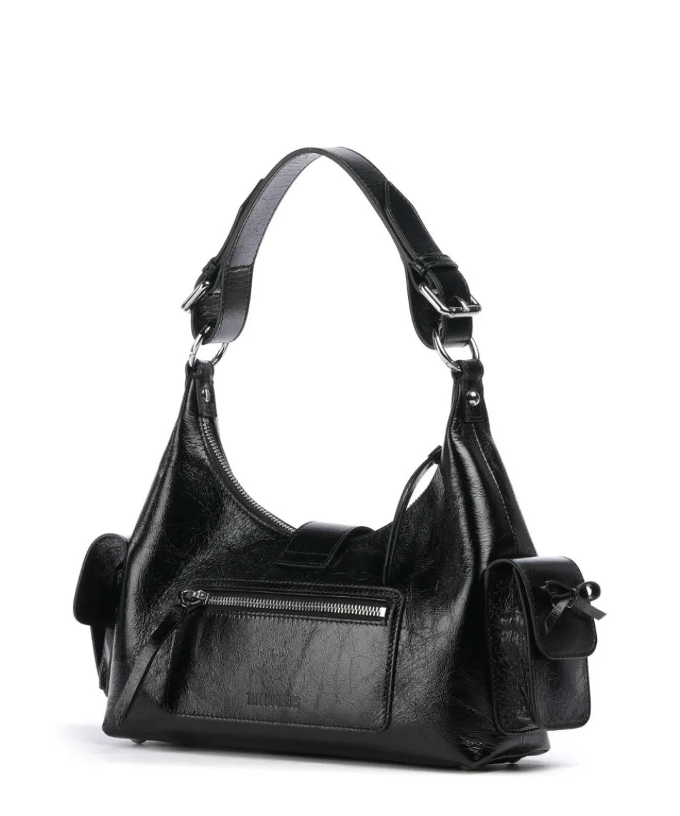 Amelia Schultertasche fein genarbtes Rindsleder schwarz