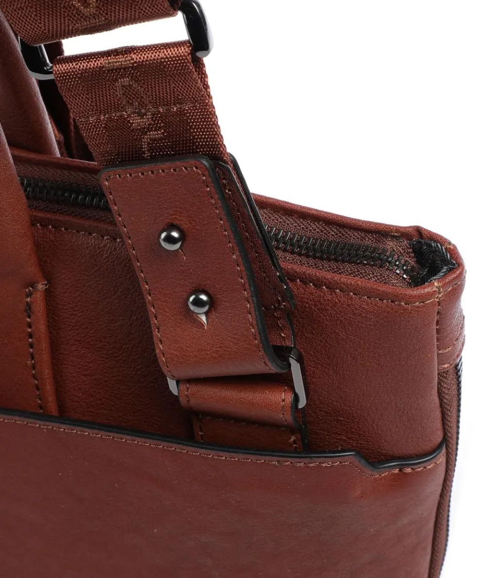 Black Square Aktentasche 15″ fein genarbtes Leder tabak