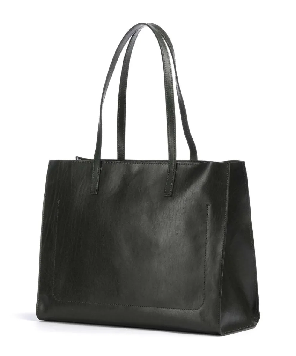 Mirra Shopper fein genarbtes Rindsleder dunkelgrün