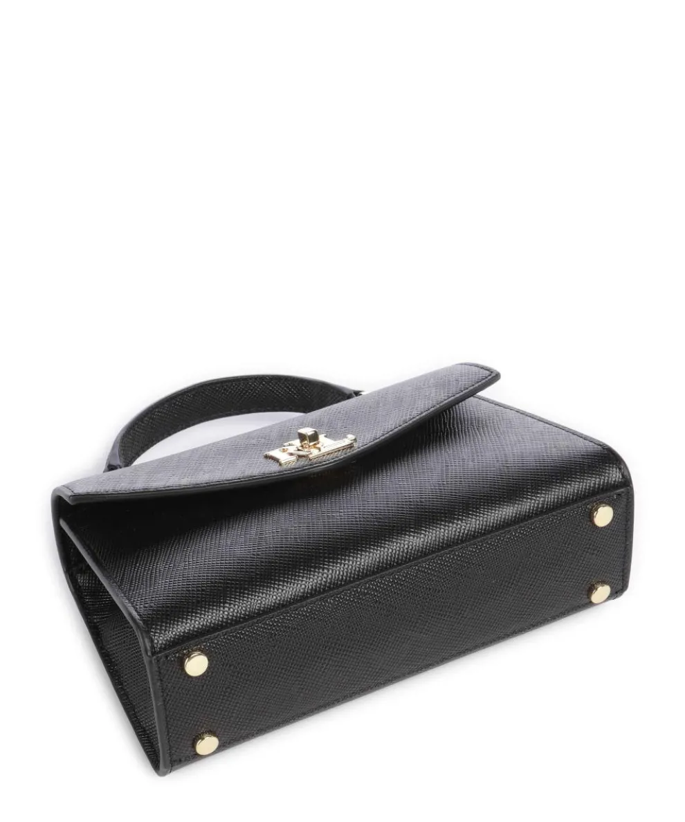 Farrah Small Handtasche genarbtes Leder schwarz
