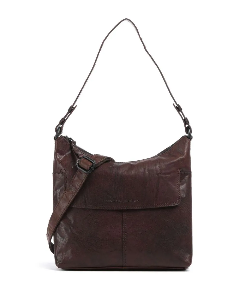 Bronco Sherrill Beuteltasche fein genarbtes Leder dunkelbraun