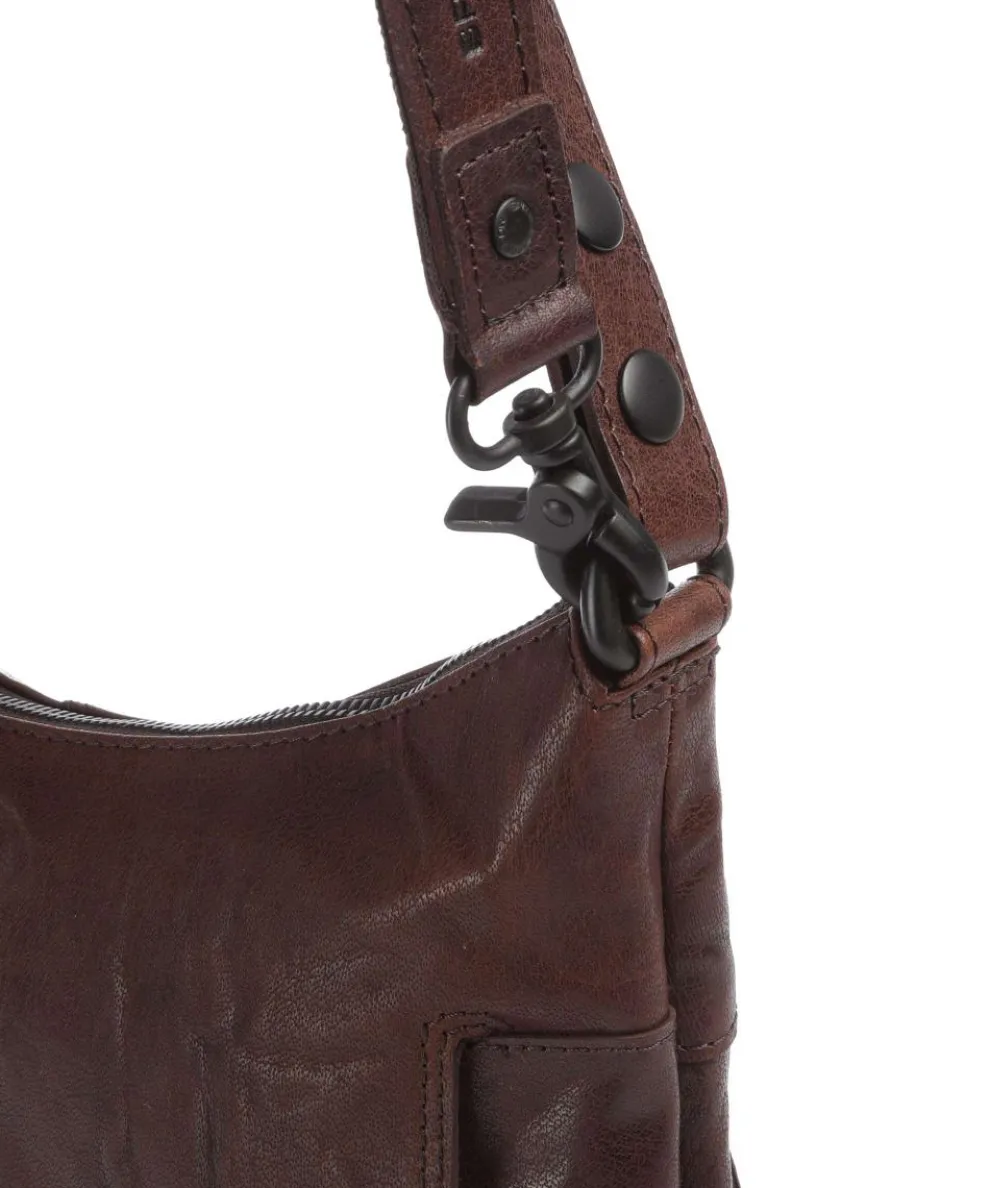 Bronco Sherrill Beuteltasche fein genarbtes Leder dunkelbraun