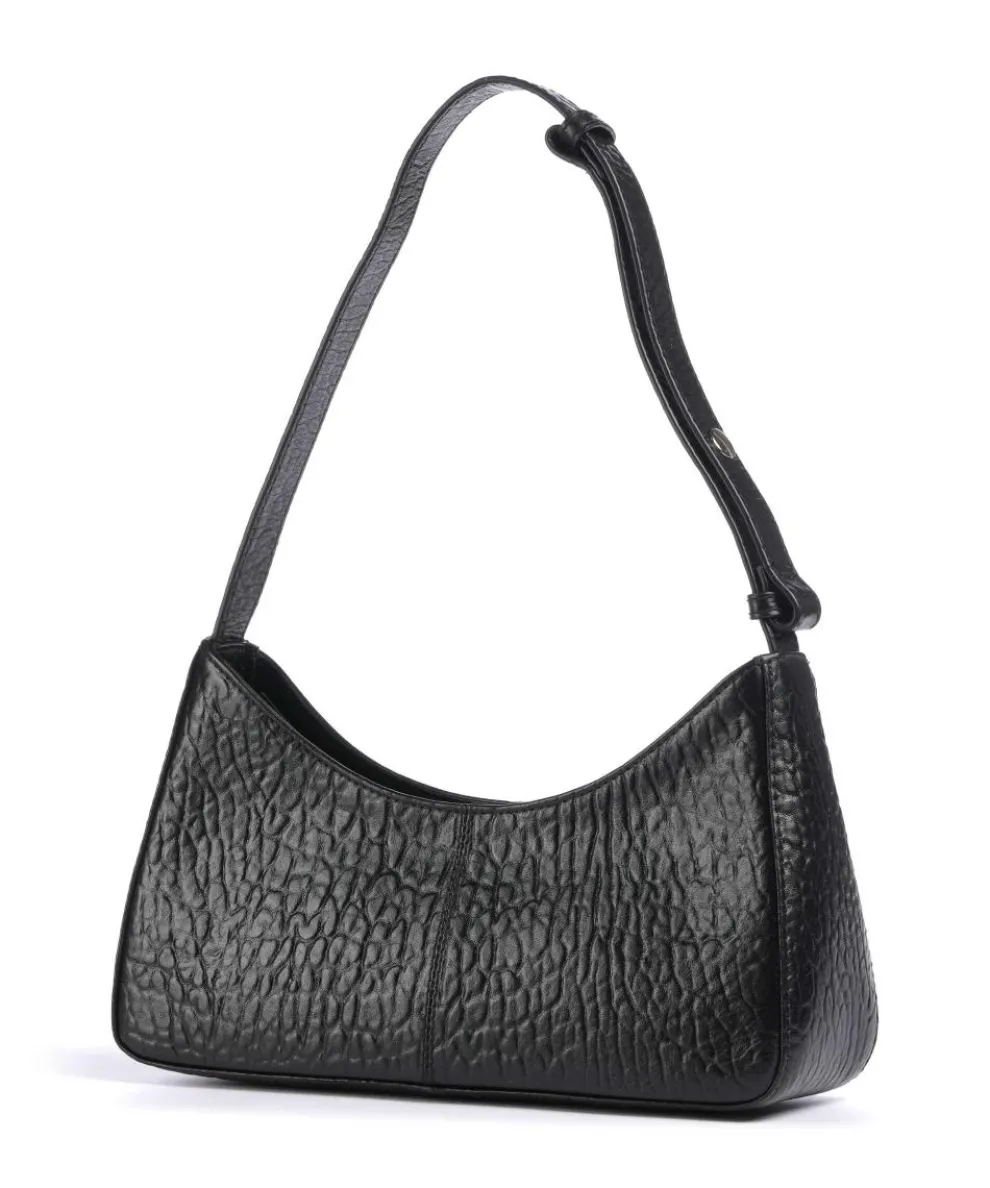 New Zealand Apollo 2 Eyelet Schultertasche geprägtes Leder schwarz