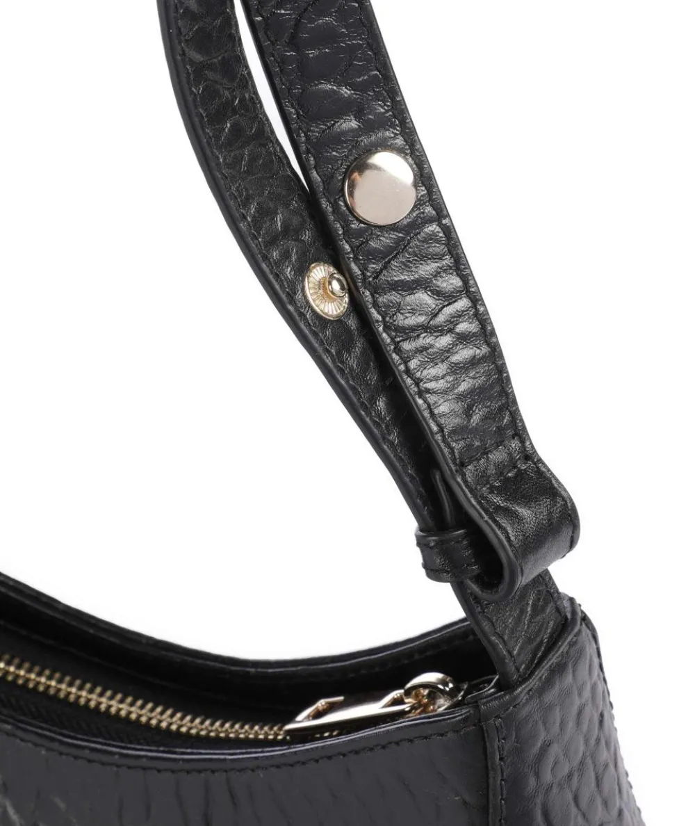 New Zealand Apollo 2 Eyelet Schultertasche geprägtes Leder schwarz