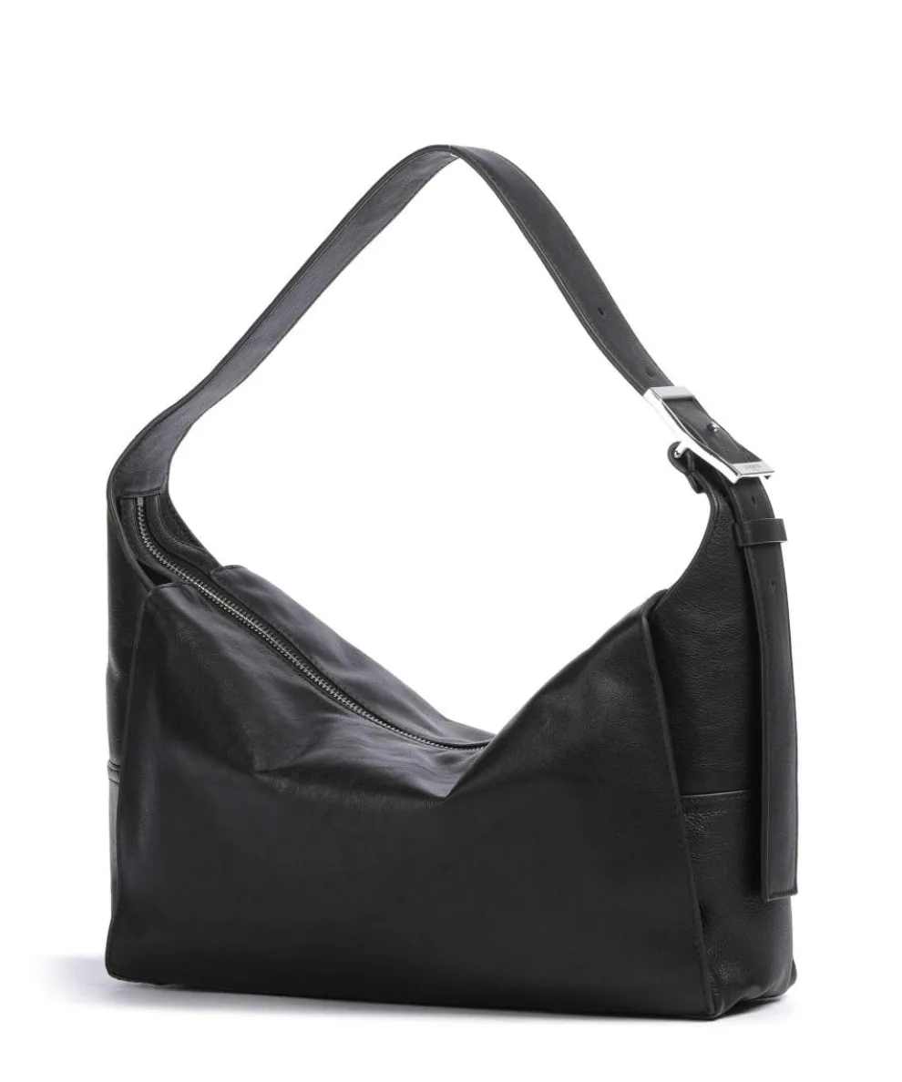 Lou 2 3D Leather M Beuteltasche genarbtes Rindsleder schwarz