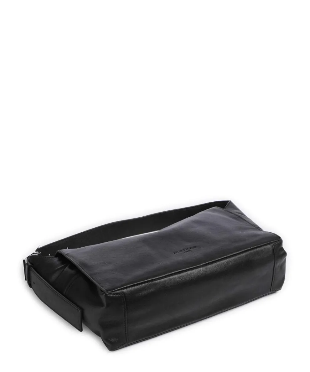 Lou 2 3D Leather M Beuteltasche genarbtes Rindsleder schwarz