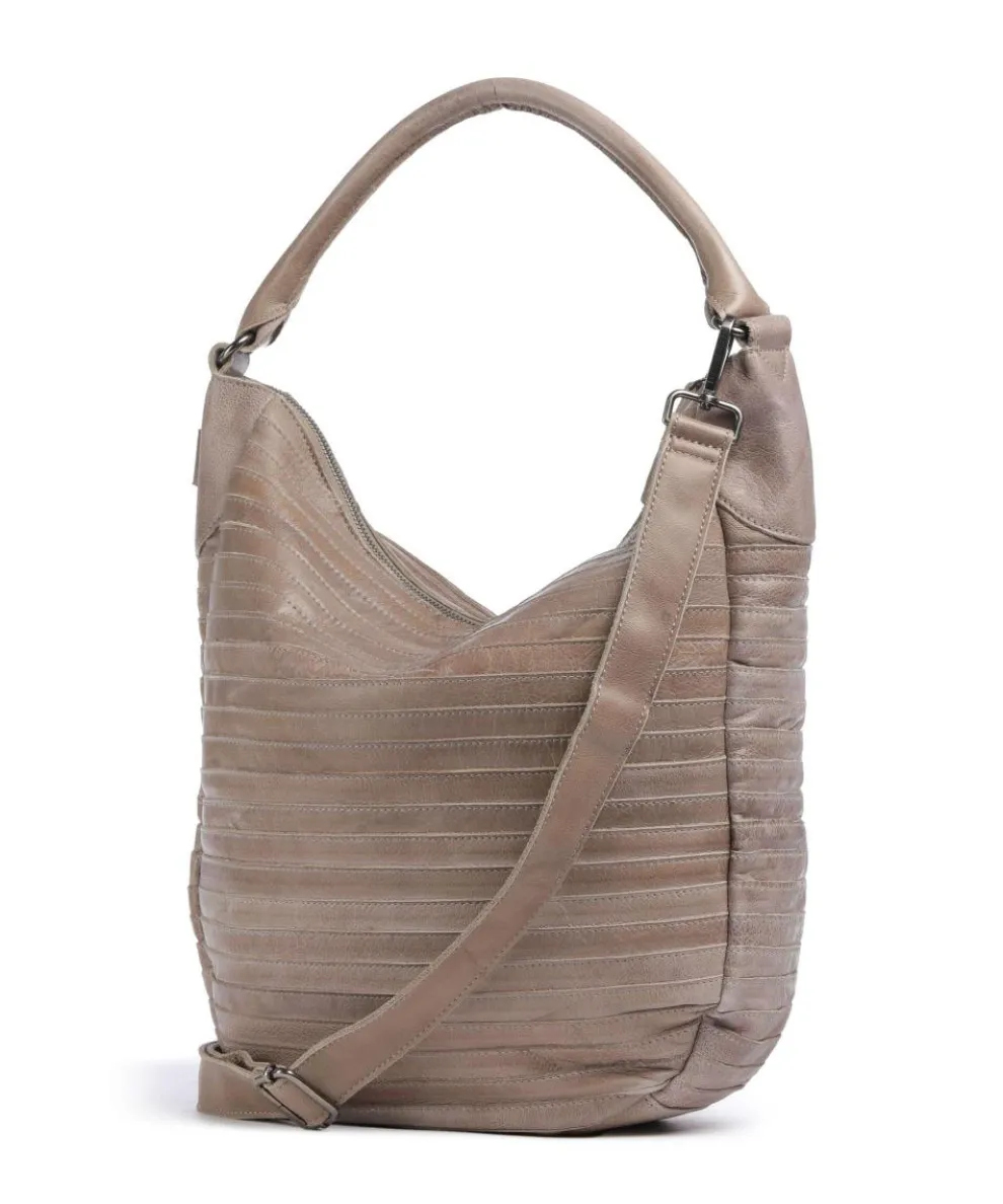 Bestseller Collection Gürteltier S Beuteltasche genarbtes Leder taupe