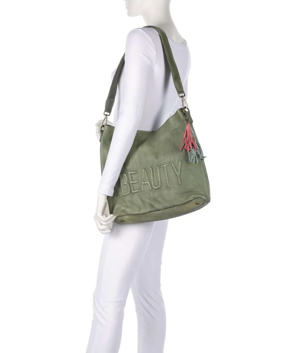 Paoliweg 2 Schultertasche genarbtes Rindsleder grün