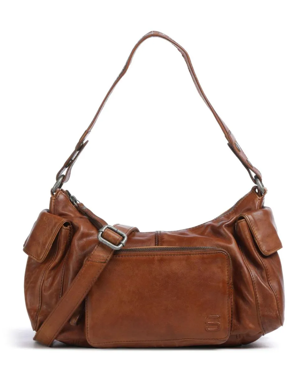 Apache Jaclyne Schultertasche genarbtes Rindsleder cognac