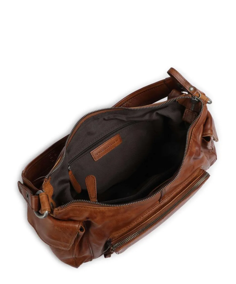 Apache Jaclyne Schultertasche genarbtes Rindsleder cognac