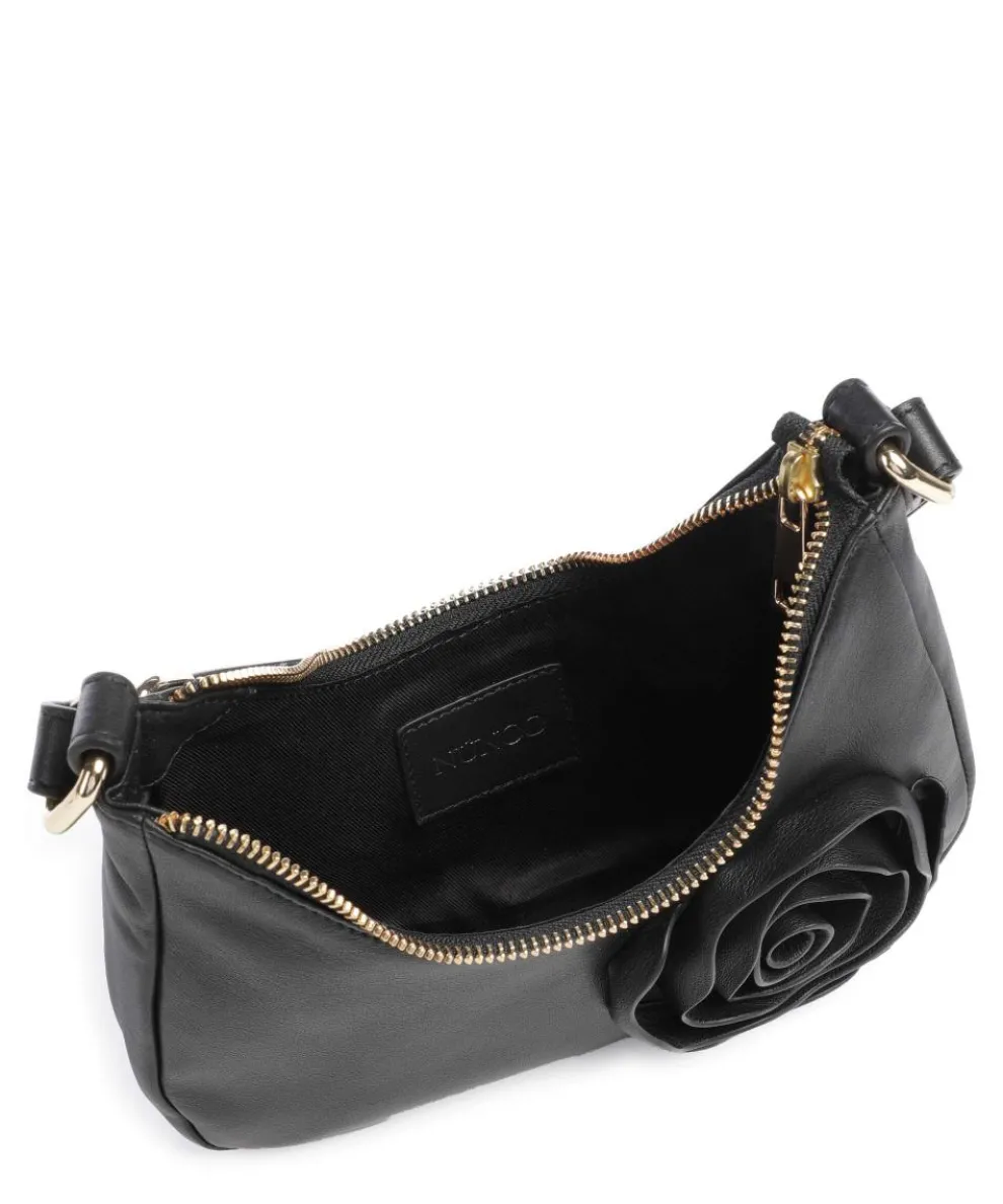 Rose Cozy Palma Umhängetasche fein genarbtes Leder schwarz