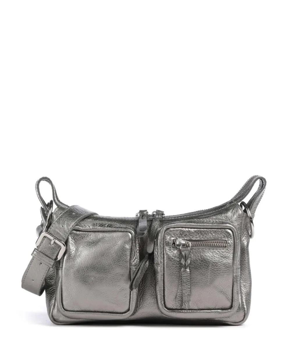 Salvatorgasse 4 Schultertasche genarbtes Rindsleder silber