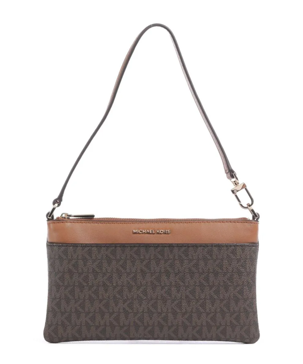 Jet Set Schultertasche Lederimitat dunkelbraun