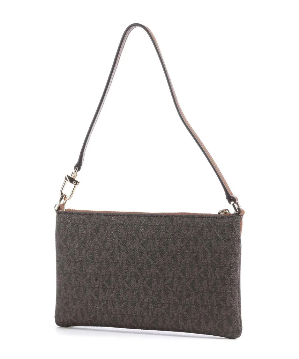 Jet Set Schultertasche Lederimitat dunkelbraun