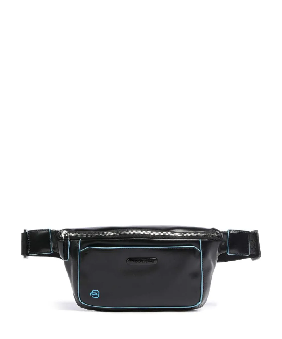 Blue Square Gürteltasche genarbtes Rindsleder schwarz