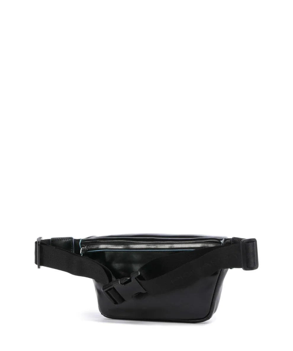 Blue Square Gürteltasche genarbtes Rindsleder schwarz