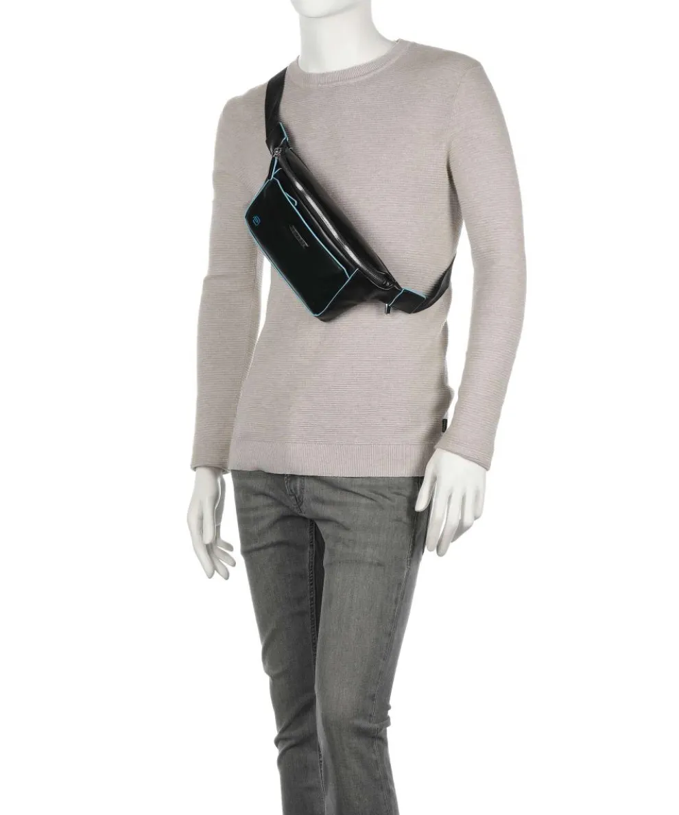 Blue Square Gürteltasche genarbtes Rindsleder schwarz