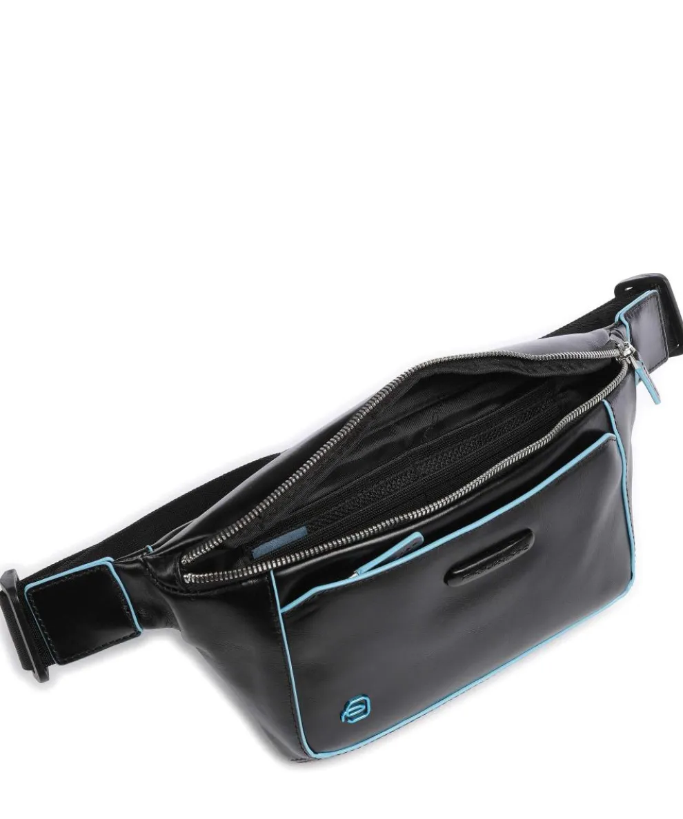 Blue Square Gürteltasche genarbtes Rindsleder schwarz