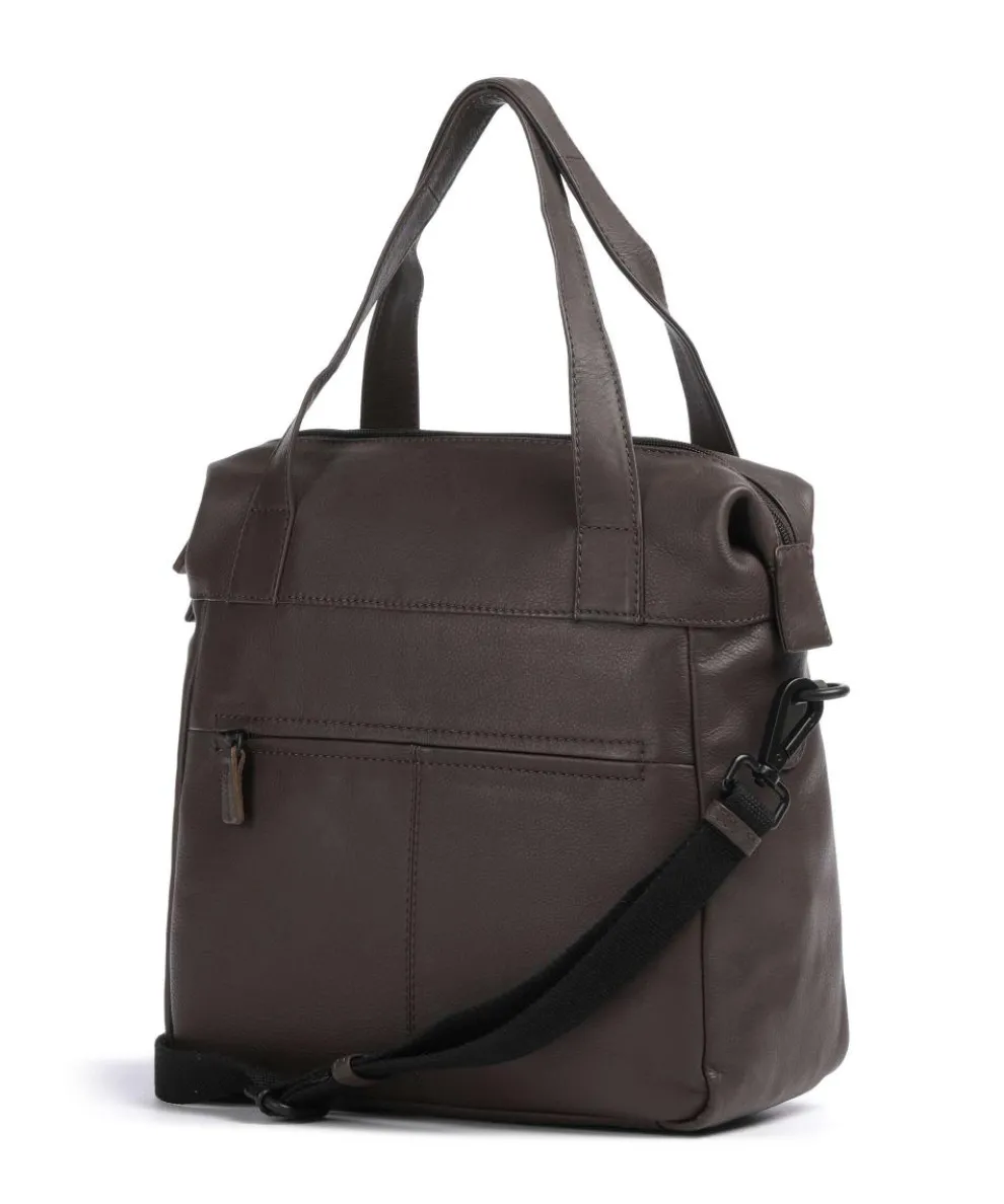 4Seasons Celia Handtasche genarbtes Leder dunkelbraun