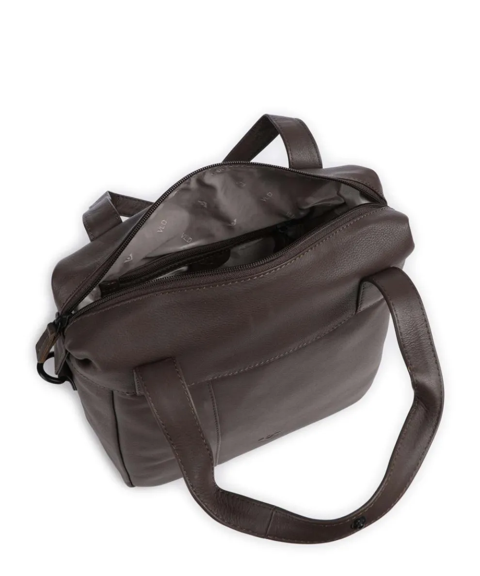 4Seasons Celia Handtasche genarbtes Leder dunkelbraun