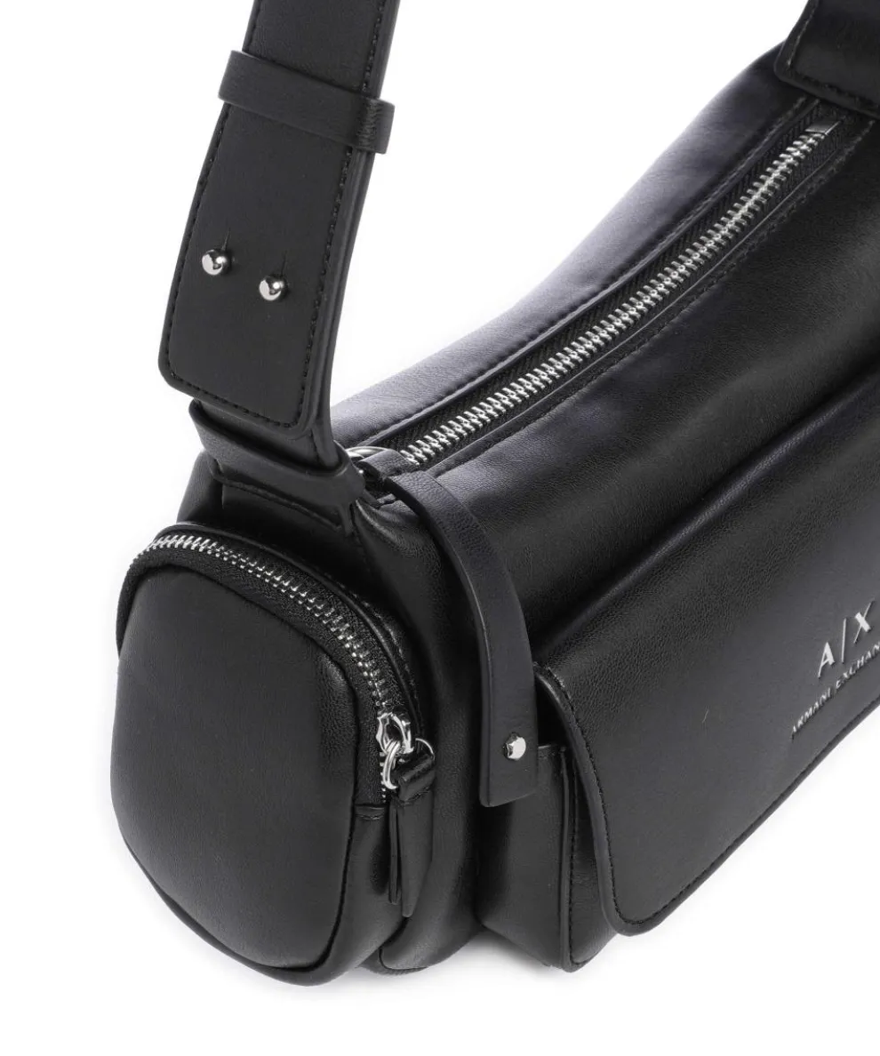 Rachel S Schultertasche Lederimitat schwarz