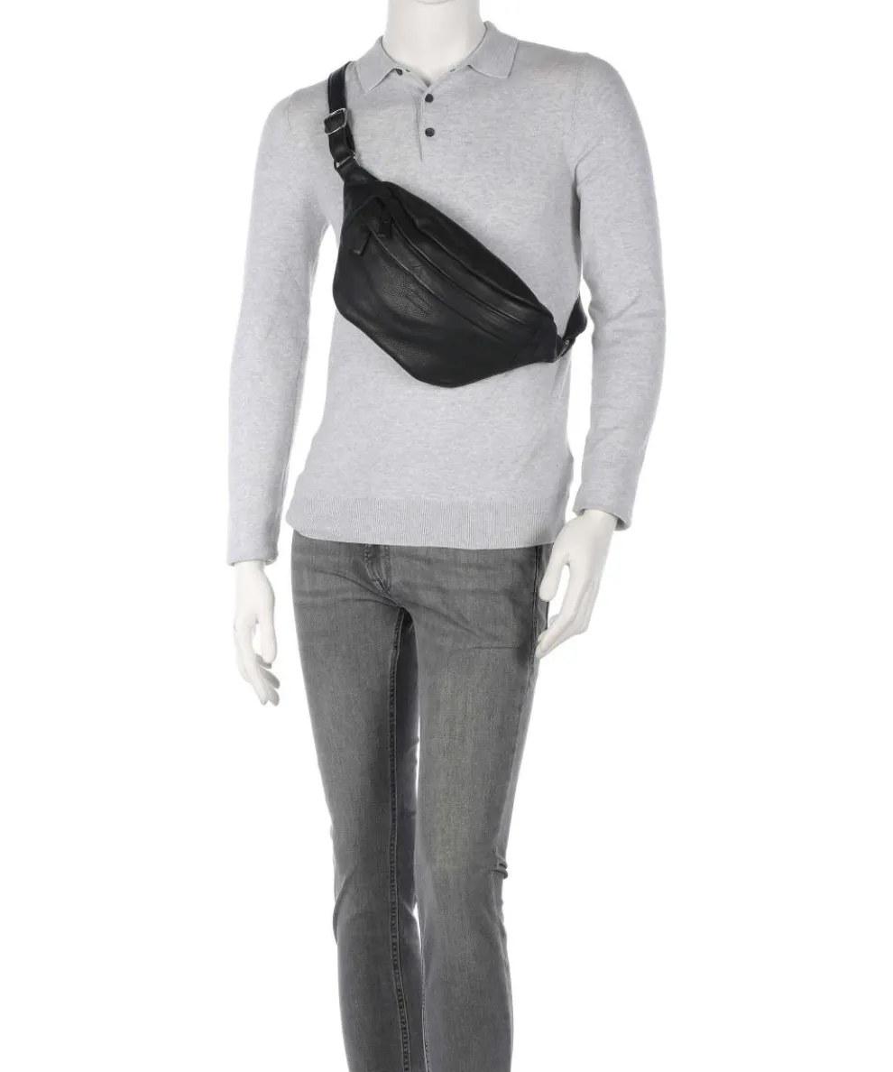 Basic Umhängetasche Büffelleder schwarz