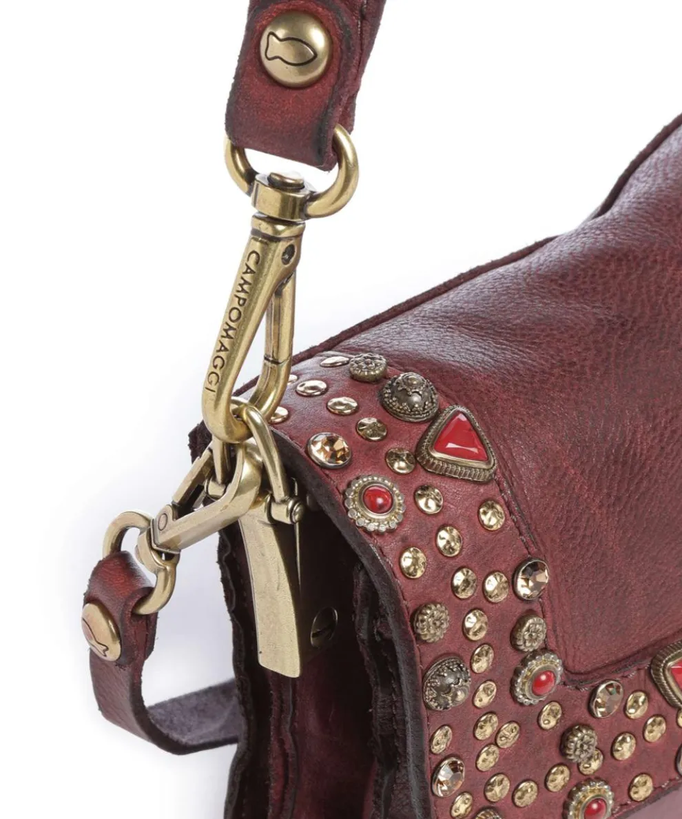 Schultertasche fein genarbtes Rindsleder bordeaux