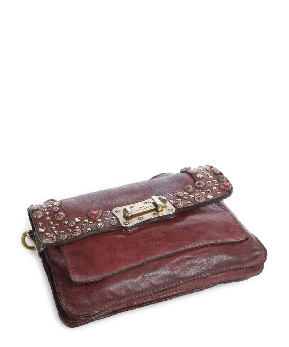 Schultertasche fein genarbtes Rindsleder bordeaux