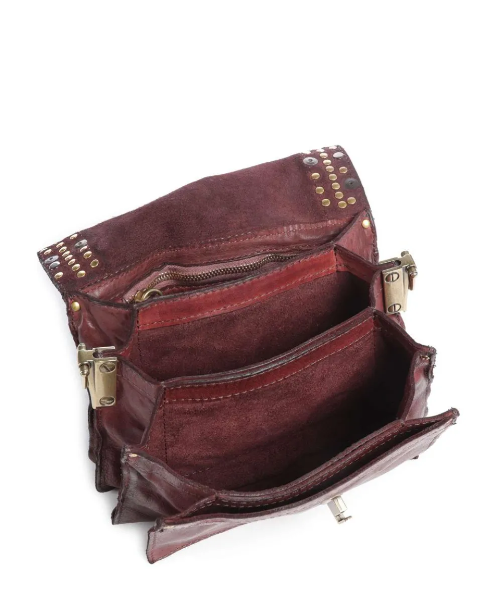 Schultertasche fein genarbtes Rindsleder bordeaux