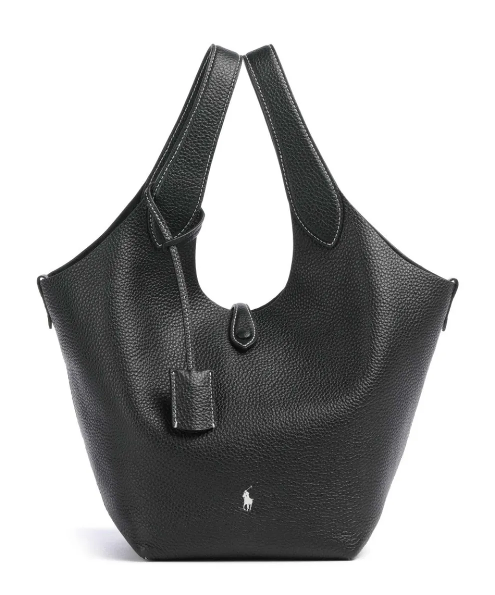 Play Medium Beuteltasche genarbtes Rindsleder schwarz