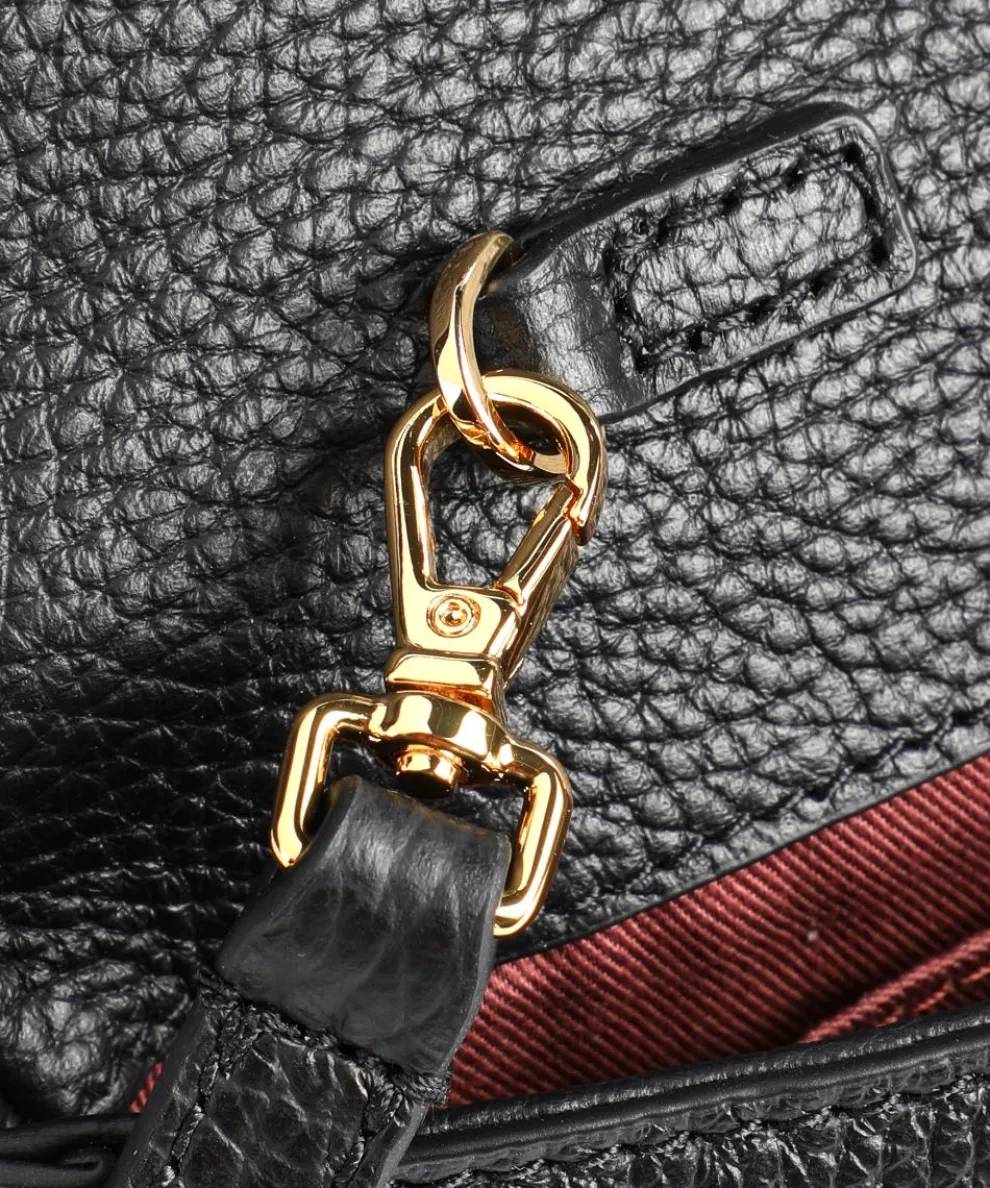 Magie Umhängetasche genarbtes Leder schwarz