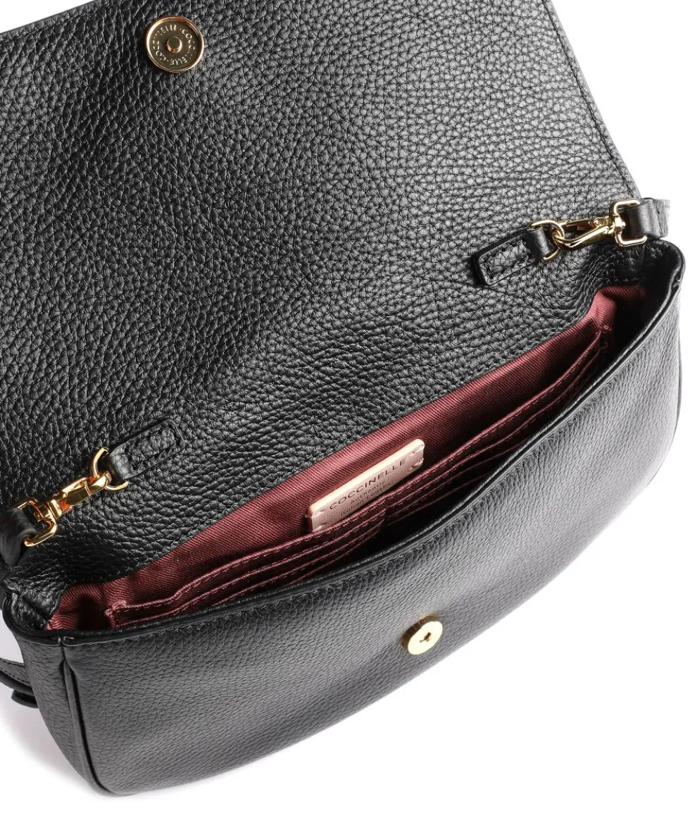 Magie Umhängetasche genarbtes Leder schwarz