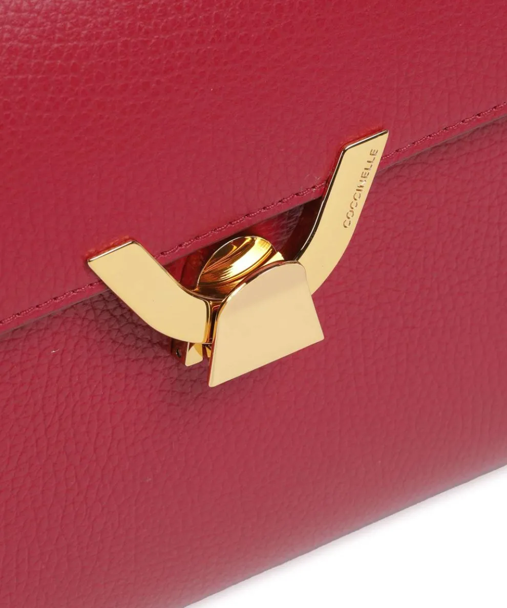 Dew Schultertasche genarbtes Leder rot