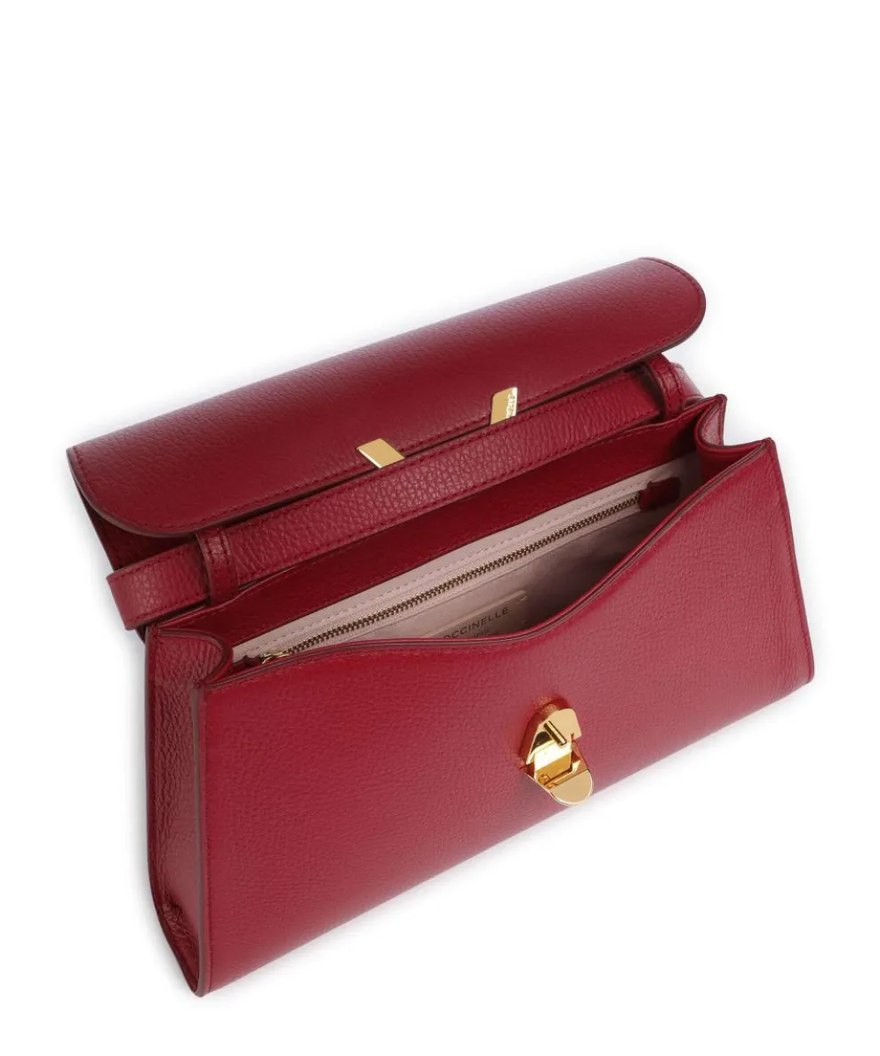 Dew Schultertasche genarbtes Leder rot