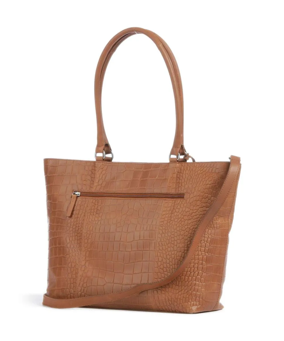 Cool Colbie Shopper 15″ geprägtes Leder cognac