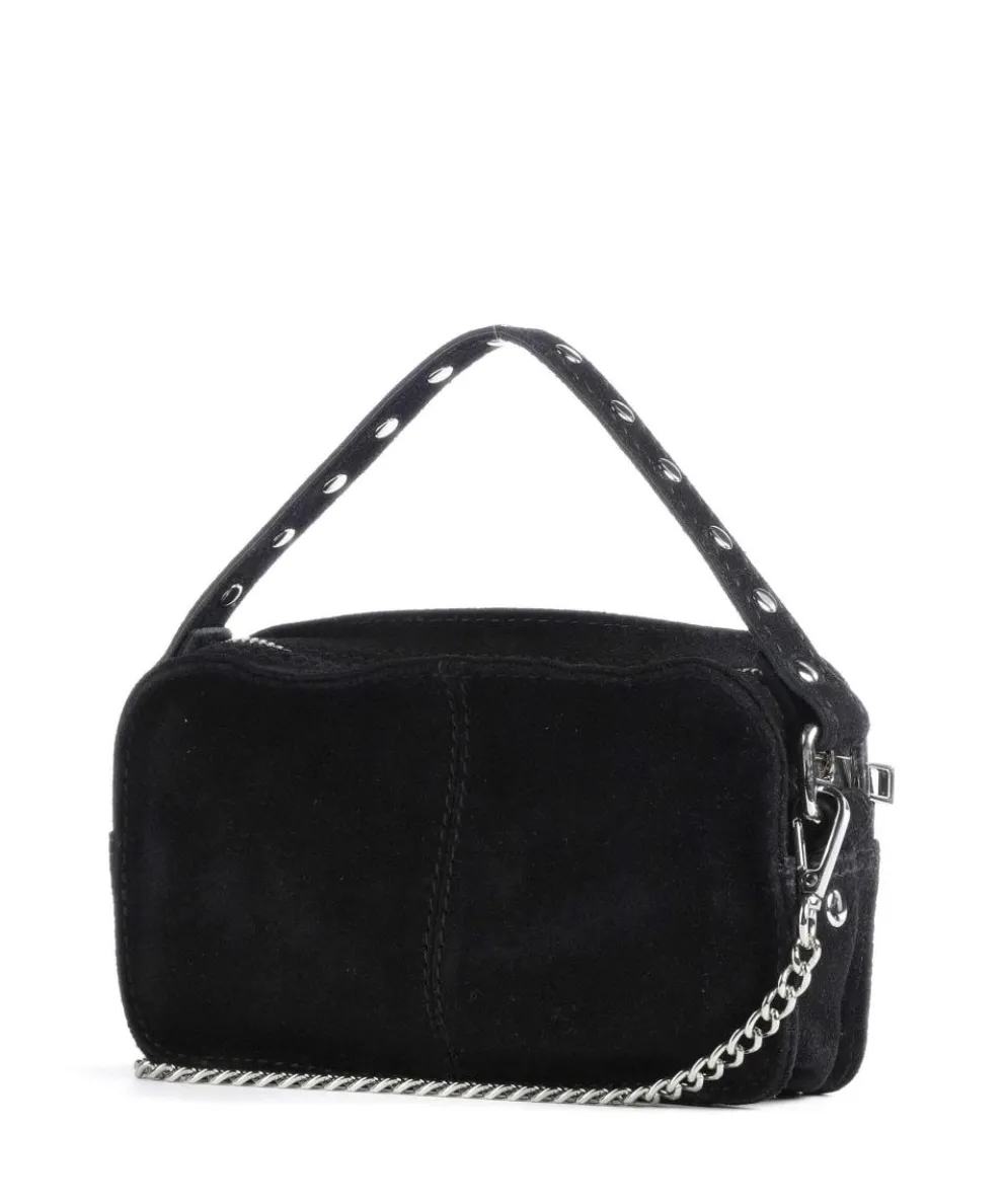Suede Helena Umhängetasche aufgerautes Leder schwarz