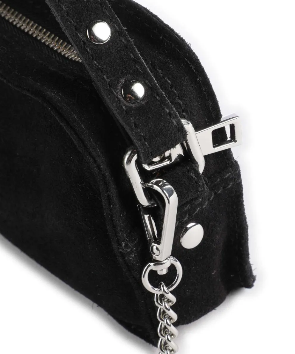 Suede Helena Umhängetasche aufgerautes Leder schwarz