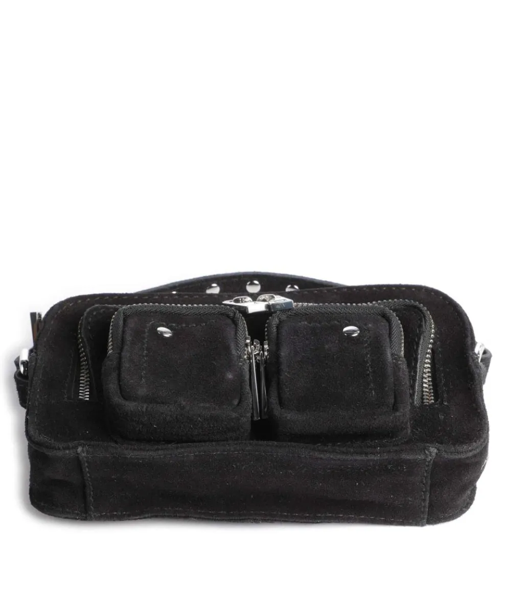 Suede Helena Umhängetasche aufgerautes Leder schwarz