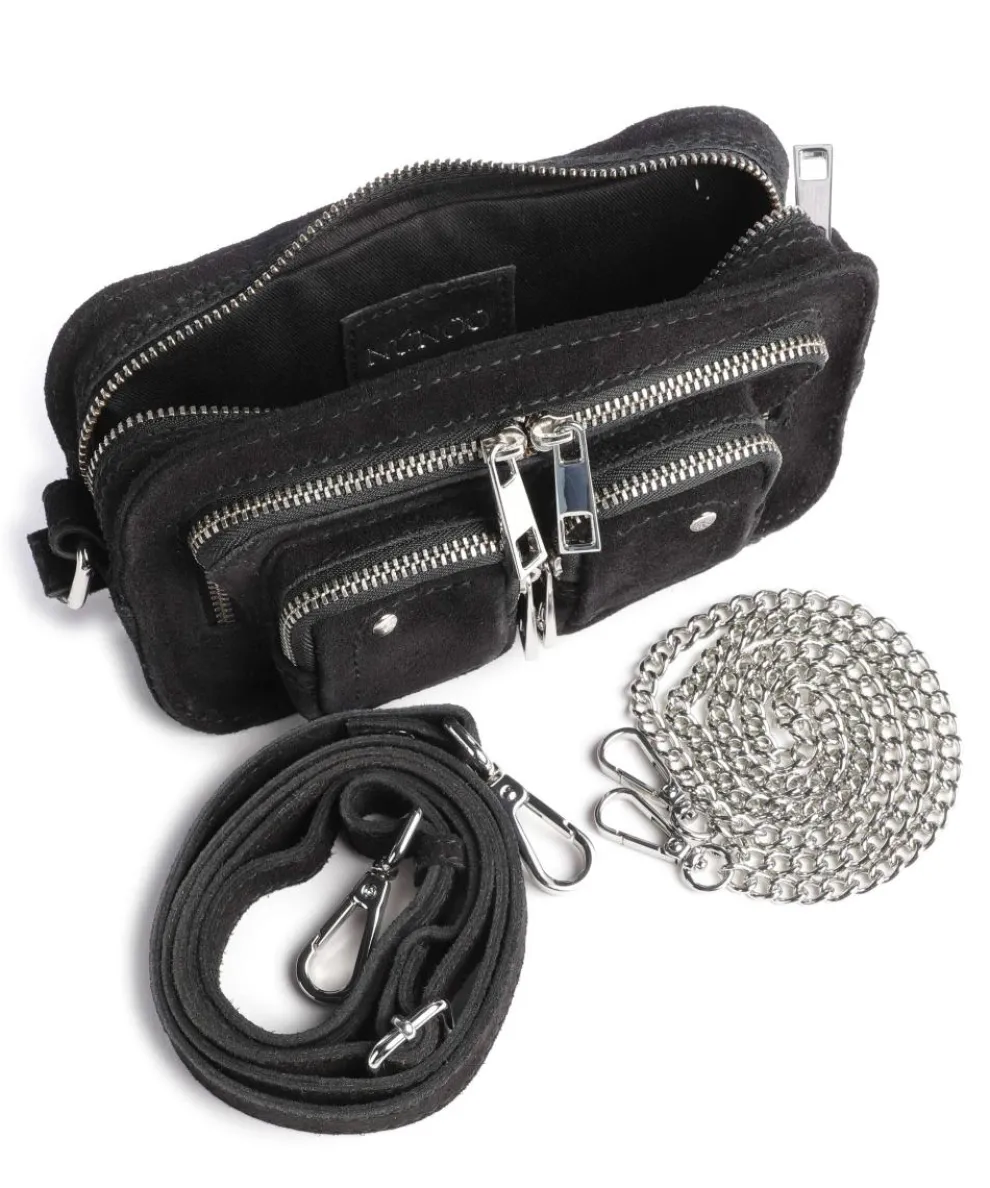 Suede Helena Umhängetasche aufgerautes Leder schwarz