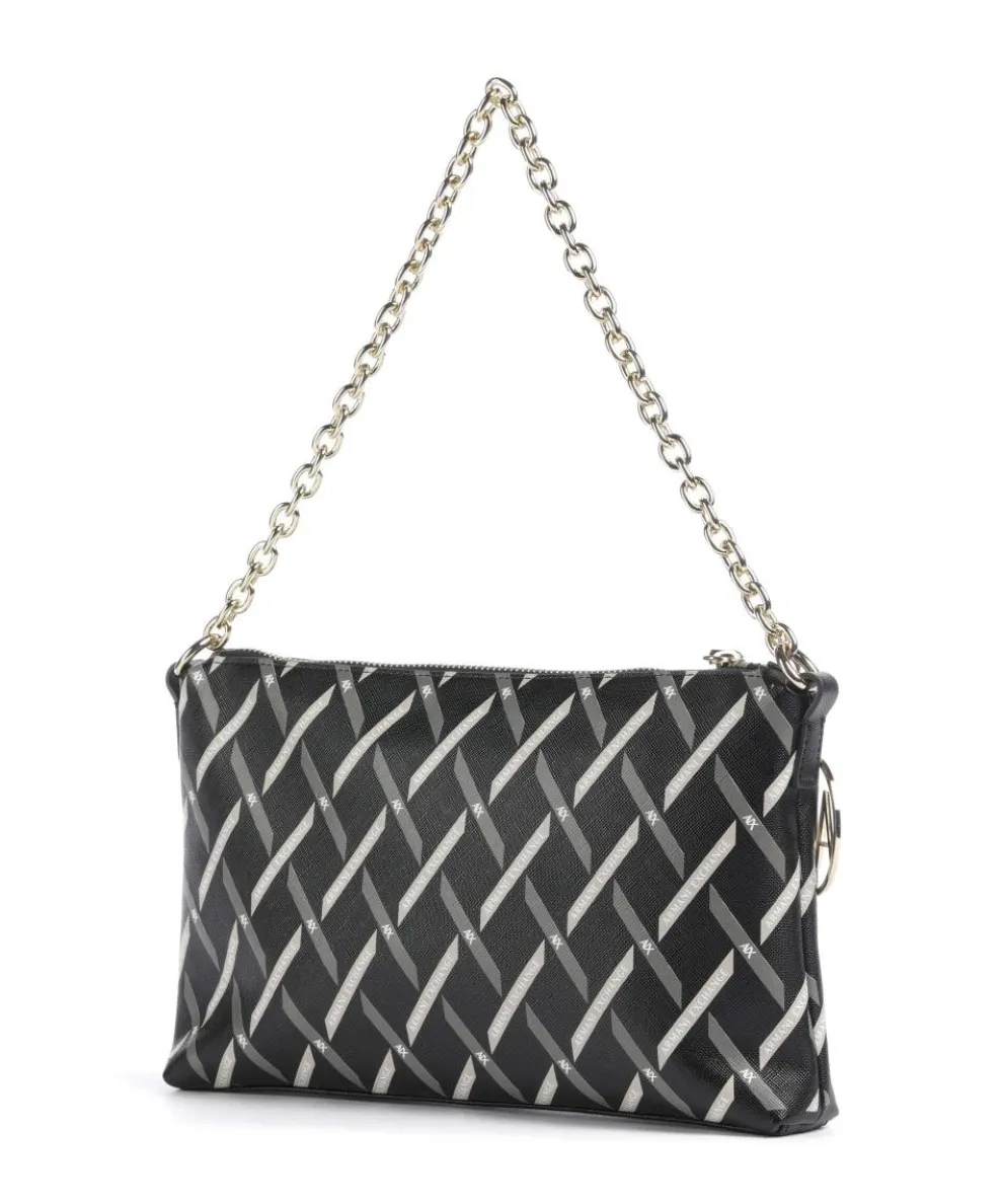 Gynger Logo Schultertasche Lederimitat schwarz