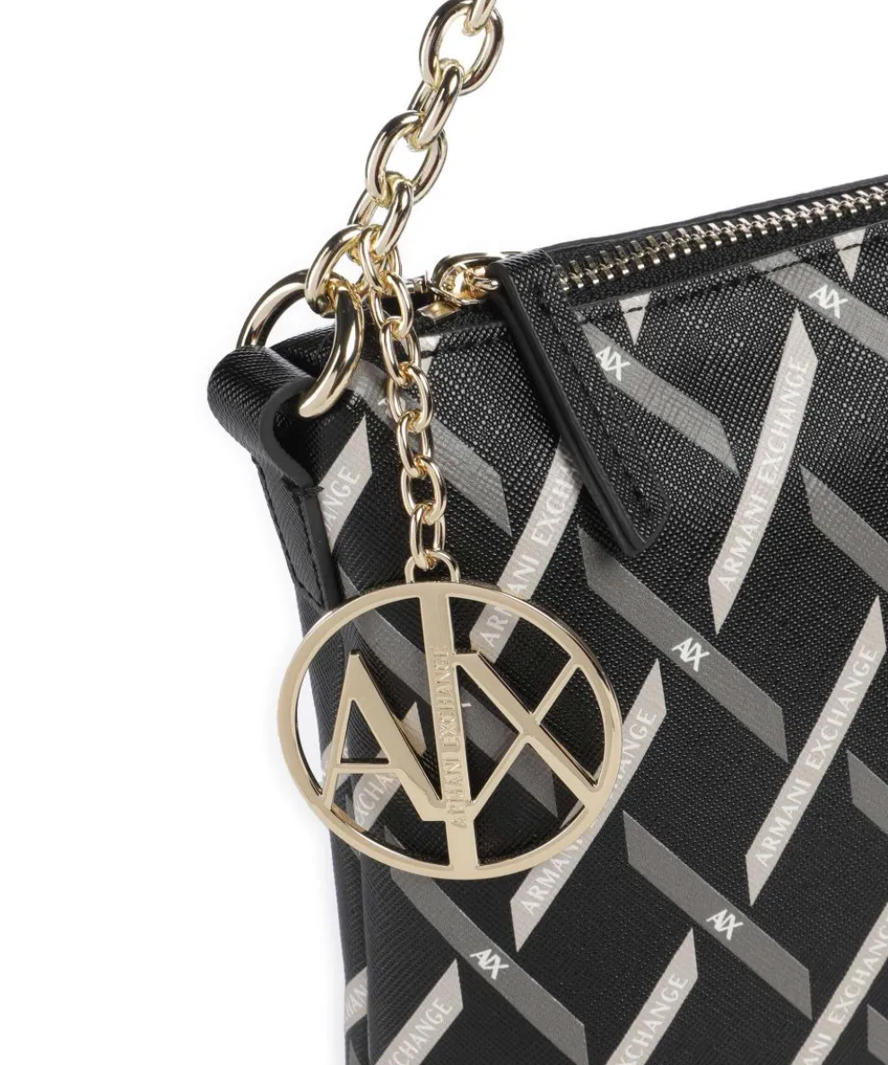 Gynger Logo Schultertasche Lederimitat schwarz