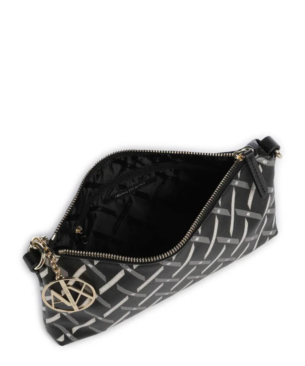 Gynger Logo Schultertasche Lederimitat schwarz