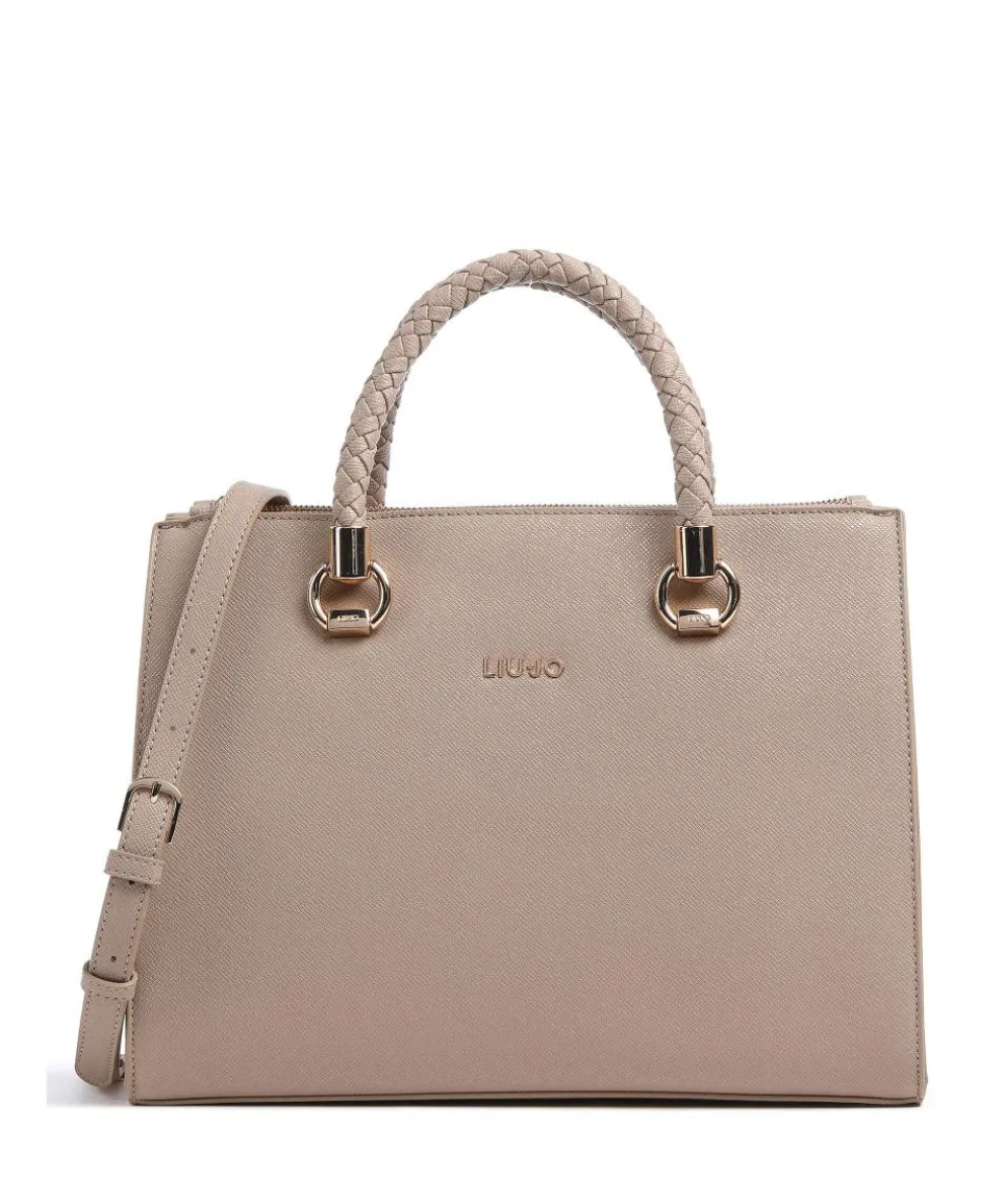 Manhattan Handtasche Lederimitat beige